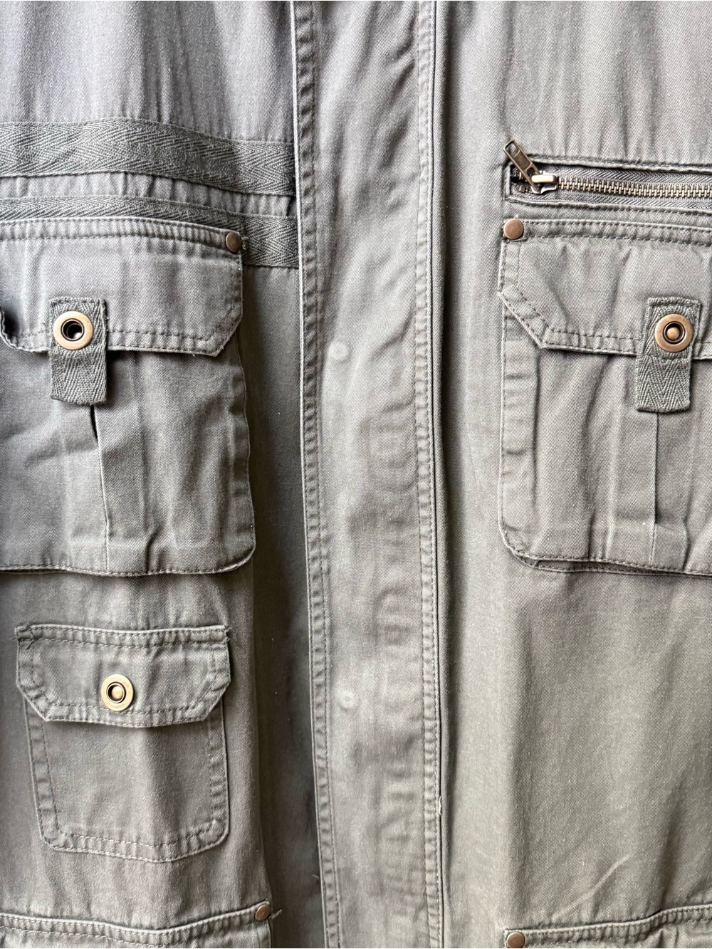 Boulder Creek Olive Military Field Jacket with Utility Pockets - Picture 9 of 14